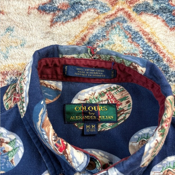 Vintage Fishing Camping All Over Print Button-up Shirt Medium - Picture 3 of 4